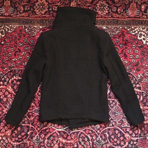 H&M Divided Black Wool Blend Coat Jacket Sz S - Picture 7 of 8